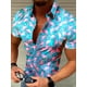 thumbnail image 4 of Camisa de hombre, camisa hawaiana con estampado de flamencos en 3D, ropa informal de exterior de manga corta con estampado, ropa de diseñador, ropa informal estilo Harajuku, 4 of 4