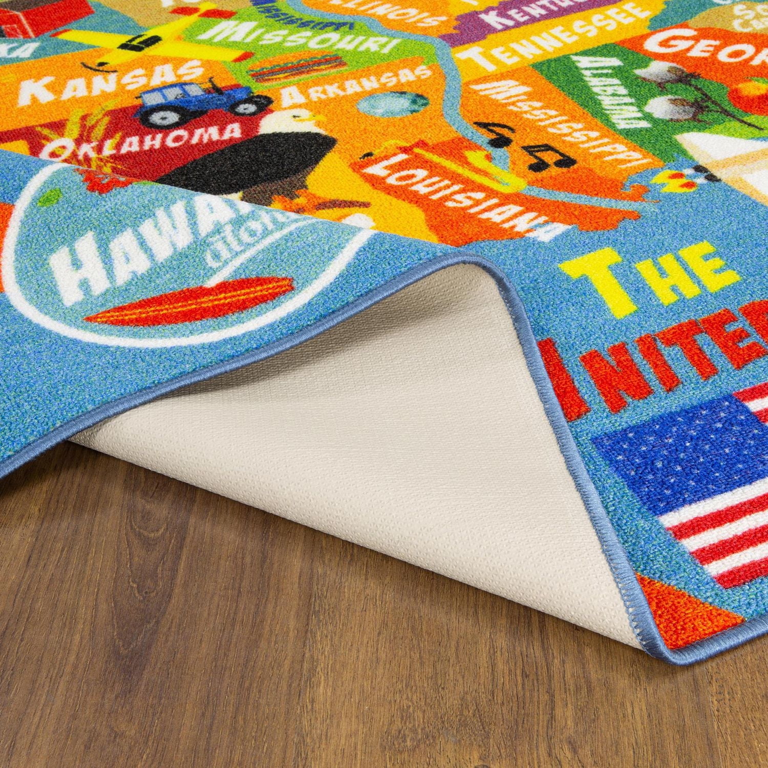 KC Cubs collection de récréation USA États-Unis carte tapis de zone d'apprentissage éducatif et de jeu tapis de tapis pour enfants et enfants chambres et salle de jeux