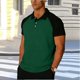 thumbnail image 4 of Mens Casual de Manga Corta Botón Abajo Camisas con Cuello de Flanela, Cuello Turndown Toalla Tejido Superior para Primavera Verano, 4 of 5