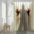 thumbnail image 3 of Greyghost Halloween Shower Curtain Decoration Horror Decoration Bathroom Props Blood Hand Pattern, 3 of 6