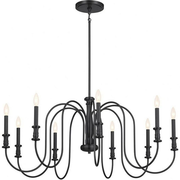 9 Light Large Chandelier in Homestead Style-19.25 inches Tall and 42 inches Wide-Black Finish Bailey Street Home 147-Bel-4652837