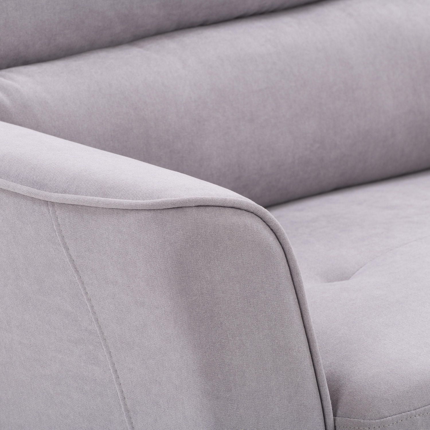 Ensemble de 2 chaises et causeuse rembourrées gris clair modernes Caroline de CorLiving pour le salon - Ensemble causeuse et chaise élégant, ensemble causeuse et chaise parfait de 2 pièces, meubles co