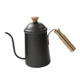 thumbnail image 1 of Tetera de café de boca fina con goteo, portátil, de acero inoxidable, con cuello de cisne, para cafetería, oficina, picnic, tienda y exterior. negro, 1 of 9