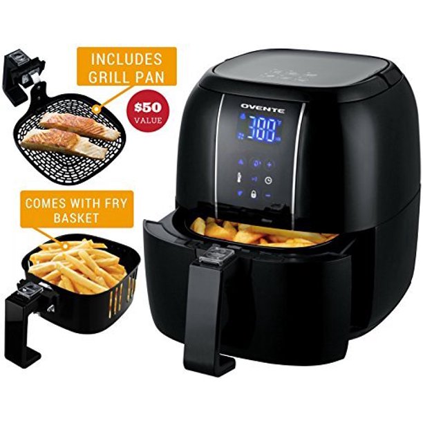 Ovente Air Fryer with NonStick 3.2 Quarts Frying Basket and LED