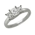 thumbnail image 2 of Exquisite Three Stone Trilogy Diamond Wedding Ring 0.25 Carat Princess Cut Diamond on Gold, 2 of 3