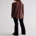 thumbnail image 3 of Women‘s Causal T-Shirt V Neck Long Sleeve Loose Fit Tops Solid Color Blouse Basic Tees, 3 of 5