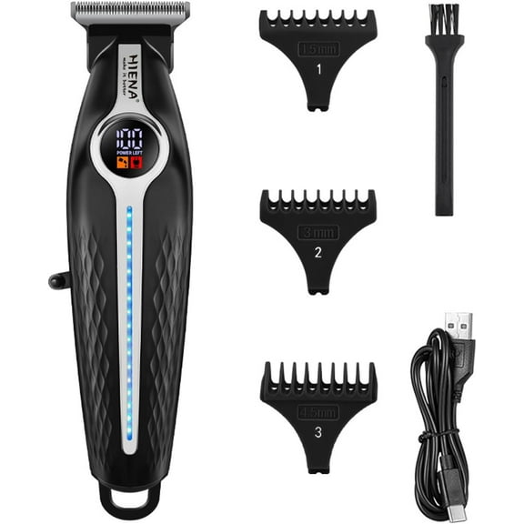 Professional Hair Trimmer for Men,Cordless T-Blade Hair Clipper Barber Trimmer, Zero-Gap Beard Trimmer with LED Display, Rechargeable