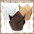thumbnail image 4 of 600 Pcs Tulip Cupcake Liners Greaseproof Paper Tulip Muffin Liners Cupcake Wrappers Holders for Weddings Birthdays Anniversaries Banquets Party Christmas(Brown, Natural, White), 4 of 4