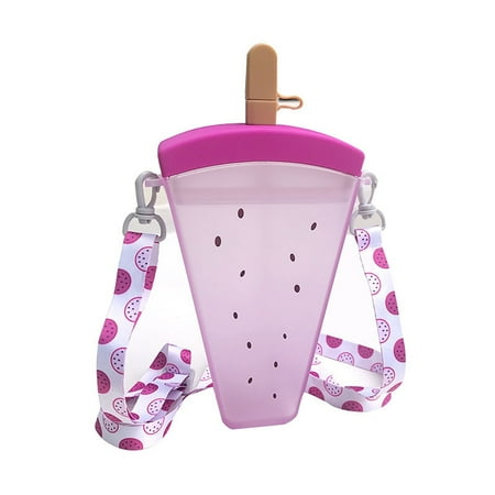 

320ml Water Bottles With Straw Anti-Fall For Home Office Purple