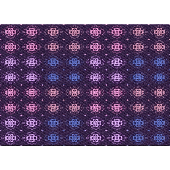 Ahgly Company Indoor Rectangle Patterned Purple Violet Purple Area Rugs, 4' x 6'