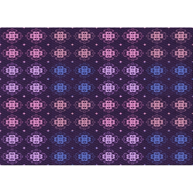 Ahgly Company Machine Washable Indoor Rectangle Transitional Purple Violet Purple Area Rugs, 2' x 5'