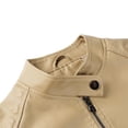 thumbnail image 6 of AZoiNM Women's Slim Fit Motorcycle Jacket PU Leather Stand Collar Zipper Front, 6 of 11