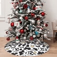 thumbnail image 5 of Lsque Cow Print Christmas Tree Skirt, Tree Skirt with Ties or Velcro, Perfect for Holiday Decorations, Halloween, and New Year-30", 5 of 7