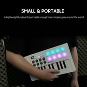 M-VAVE 25-Key MIDI Control Keyboard Mini Portable USB Keyboard MIDI Controller with 25 Velocity Sensitive Keys 8 RGB Backlit Pads 8 Knobs