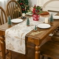 thumbnail image 2 of White Snowflake Christmas Table Runner, 13'''' x 72'''', Polyester, 2 of 6