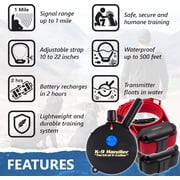 The Educator K9 Handler K9-802 Remote Training E-Collar Tactical Dog Training Made Easy 1-Mile Range 2-Dog System 33 Bungee Collar 100 Static Stimulation Levels with “Lock and Set” Pavlovian Tone