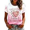 thumbnail image 2 of Mfakffe Breast Cancer Shirts for Women October Breast Cancer Awareness Casual Crew Neck Short Sleeve Tops with Pink Ribbon Print, 2 of 4
