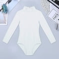 thumbnail image 5 of TiaoBug Kids Girls Athletic Gymnastics Leotard Long Sleeve Keyhole Back One Piece Ballet Dancewer Jumpsuit White 5-6, 5 of 7
