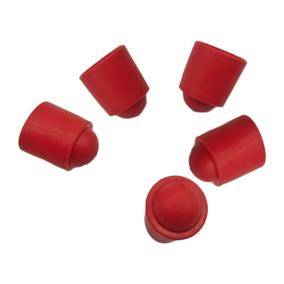 Almencla 5Pcs Billiard Cue Tip Protector Tool Slip on Head Cover for Beginners Outdoor Red