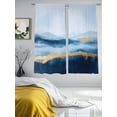 thumbnail image 2 of Navy Blue Sheer Curtains 63 Inch Length 2 Panels Set, Yellow Oil Painting Contemporary Voile Window Treatment Rod Pocket Curtains Sheers Drapes for Bedroom/Living Room/Kitchen 52x"63"x2, 2 of 7