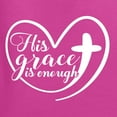 thumbnail image 5 of Wild Bobby His Grace Is Enough Heart Inspirational/Christian Unisex Graphic Hoodie Sweatshirt, Fuschia, Small, 5 of 5