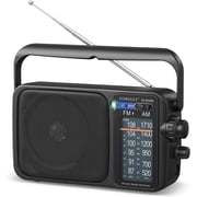 YOWGULF AM FM Radio with Best Reception,Bluetooth Portable AM FM Transistor,Battery Operated Radio or AC Power,Large Dial,Headphone Jack, Gifts for Seniors Elderly