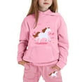 thumbnail image 4 of Byoo Big Girls Hoodie Sweatsuit Sets Fleece Cartoon Horse Print Hooded Sweatshirt Drawstring Joggers Outfits Cozy Tracksuit Sets, 4 of 4