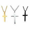 thumbnail image 6 of GKNET 2024 Fashion Stainless Steel Cross Pendant Necklace Chain Women Men Delicate Jewelry Gift-Silver, 6 of 9