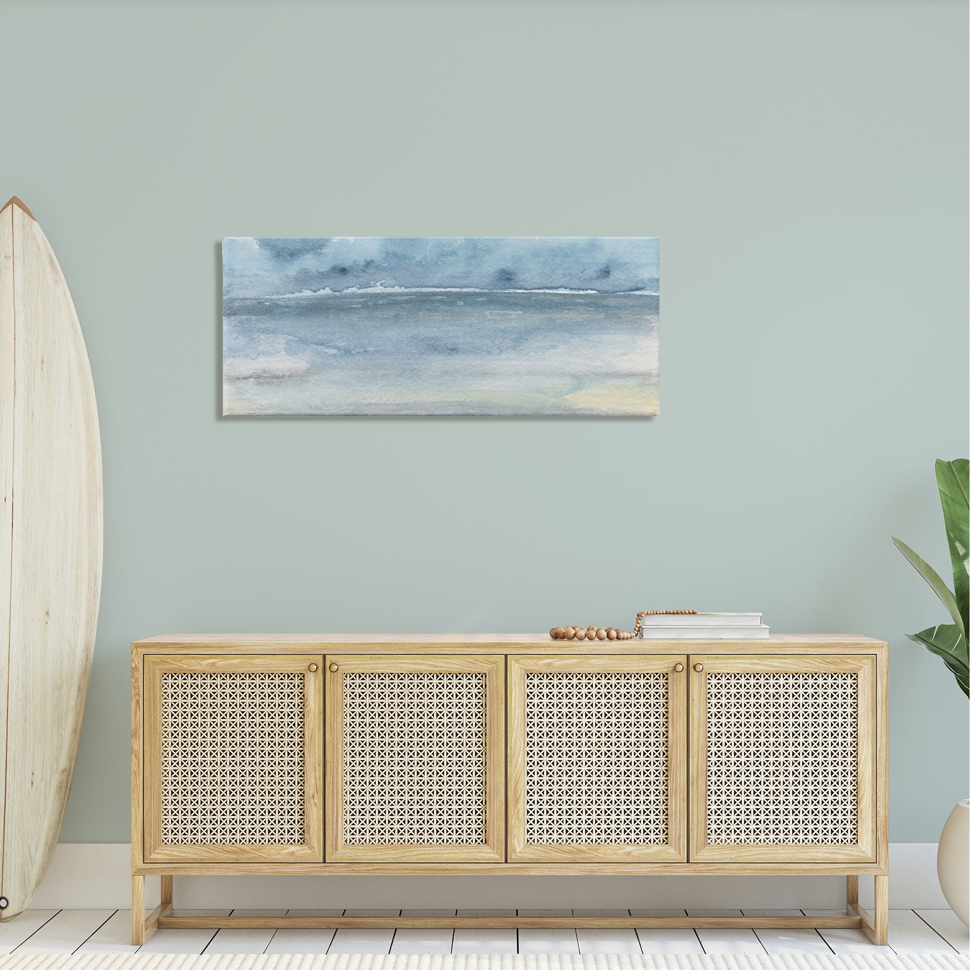 Stupell Abstract Sea Waves Tide Landscape Painting Gallery Wrapped Canvas Print Wall Art