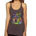 thumbnail image 1 of Colorful Majestic Neon Atric Wolf | Dean Russo Art Animal Lover Tri-Blend Racerback Sleeveless Top, Brown, S, 1 of 5