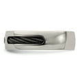 thumbnail image 3 of Edward Mirell Titanium Cable and Black Spinel with Sterling Silver Bezel 7mm Band EMR223, 3 of 7