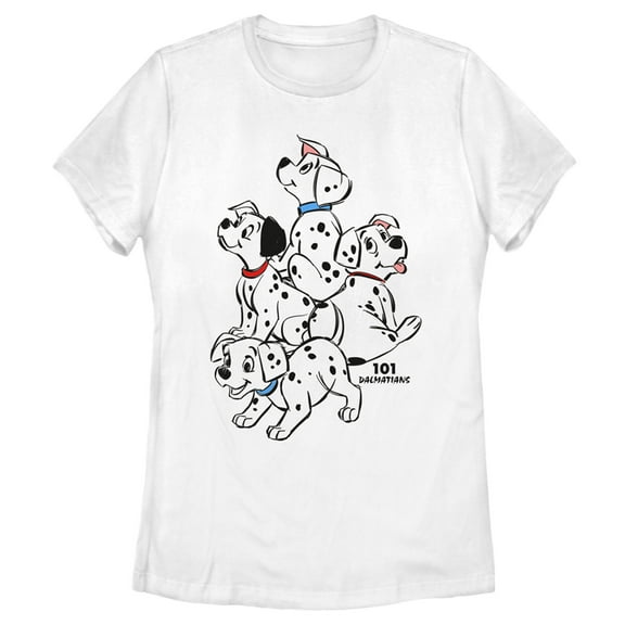 Women's One Hundred and One Dalmatians Puppy Love Graphic Tee White X Large