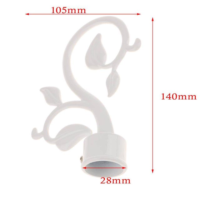 Langgg 2Pcs Curtain Rod Ends Drapery Pole Head for Dia. 28mm Rod Leaf#White