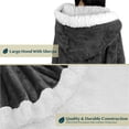 thumbnail image 6 of PAVILIA Sherpa Fleece Wearable Blanket for Adult Women, Cozy Plush Blanket Poncho Cape with Hood, Super Soft Shawl, Angel Wrap Throw for Office, Dark Gray, 6 of 9