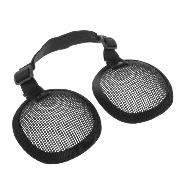 Accesorio De Casco De Protección De Orejeras De Malla de material acero De Deporte Para Para Halloween, Cosplay, De Disfraces Negro