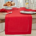 thumbnail image 3 of Saro Lifestyle Rochester Collection Red Table Runner with Hemstitched Border 16"x90", 3 of 5