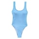 thumbnail image 3 of Traje de baño Traje de baño con almohadilla para el pecho Cuello alto Bañador Tanga Trajes de baño Mujeres Azul, 3 of 5