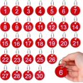 thumbnail image 1 of Piriuuo 1-30 Number Tags Plastic Numbered Tags 35mm Round Numbered Key Tag with Metal Rings Numbered Marking Identification Tags for Home Office and Dormitory Keys Cabinet (Red), 1 of 5