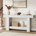 thumbnail image 1 of Longue Table Console pour Entrée, Grande Table de Canapé à 2 Niveaux avec Rangement, Table Console en Bois Style Ferme pour Salon, Table d'Entrée en Bois pour Entrée, 1 of 7
