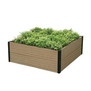 3 ft. W x 3 ft. D x 14 in. H Everbloom Wood Plastic Composite Deep Root Raised Garden Bed