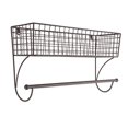 thumbnail image 1 of DII Home Traditions Rustic Metal Wall Mount Shelf with Towel Bar, Large-Rustic, 1 of 6