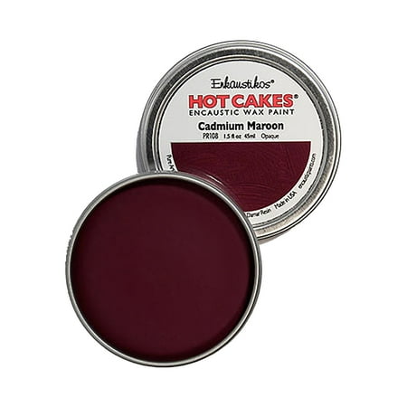 UPC: 0813043010932 | Enkaustikos Hot Cake Encaustic Wax Paint  1.5 oz. Tin  Cadmium Maroon