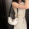 thumbnail image 4 of Bolso bandolera de mujer Bolso de hombro de moda de verano Canva Casual Dumpling Bag (Blanco), 4 of 9