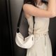 thumbnail image 3 of Bolso bandolera de mujer Bolso de hombro de moda de verano Canva Casual Dumpling Bag (Blanco), 3 of 8