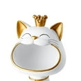 thumbnail image 2 of Lucky Cat Statues Feng Shui Figurine Key Bookcase Shelf Decor Key Sundries Storage Home Decor White, 2 of 8