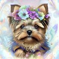 thumbnail image 1 of (NH3331) Resina Diamante Serie Animal Cachorro Yorkshire 30*30CM, 1 of 9