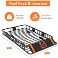 thumbnail image 4 of Ourlova Heavy-Duty Roof Rack 200-Lb Capacity Expandable Roof Basket Powder-Coated Steel Frame for Rustproof Design Compatible with SUVs Trucks and Jeeps for Camping and Off-Roading, 4 of 6