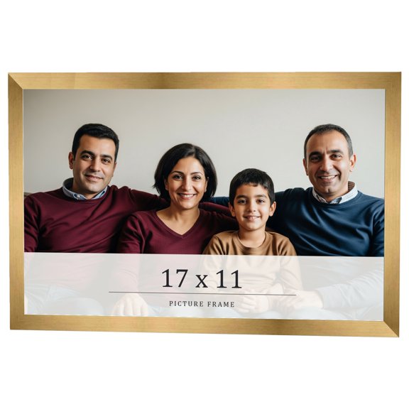 17x11 Frame Gold Bronze Solid Wood Picture Frame Width 0.75 Inches | Interior Frame Depth 0.5