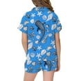 thumbnail image 3 of Ensemble de Pyjama en Satin pour Filles Imprimé Thème Océan Vêtements de Nuit Confortables pour Enfants Tenue Décontractée Douce pour Filles Vêtements de Nuit Thème Océan pour Enfants 2-13 Ensemble de Nuit en Satin Rêveur, 3 of 3