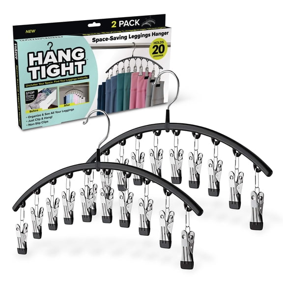 Hang Tight™ Leggings Organizer – Space-Saving Carbon Steel Hanger with 10 Non-Slip Clips for Yoga Pants, Jeans Activewear Storage